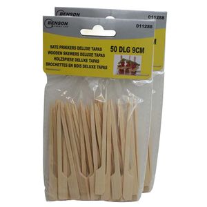 Benson Cocktail/tapas prikkers - 100x stuks - 9 cm - hout