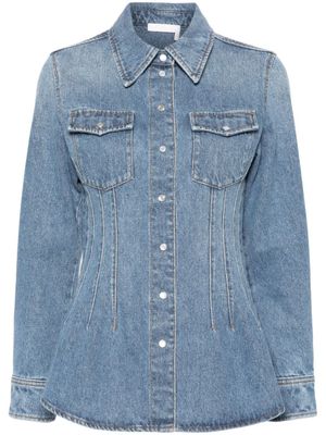 Chloé chemise à détail de corset - Bleu