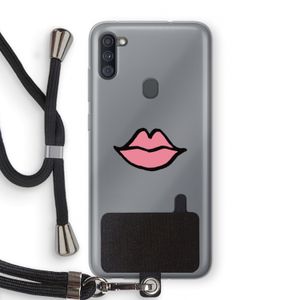Kusje: Samsung Galaxy A11 Transparant Hoesje met koord