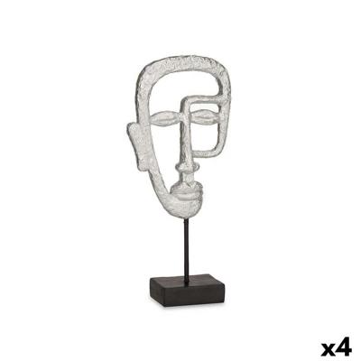 Decoratieve figuren Gift Decor YZ211912-3 YZ211912-3 Zilverkleurig Zilver Gezicht 19,5 x 38 x 10,5 cm (4 Stuks)