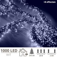 Kerstverlichting - Kerstboomverlichting - Clusterverlichting - Kerstversiering - Kerst - 1000 LED's - 20 meter - Wit - thumbnail