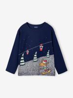 Jongensshirt met kerstprint marineblauw Jongensshirt met kerstprint marineblauw