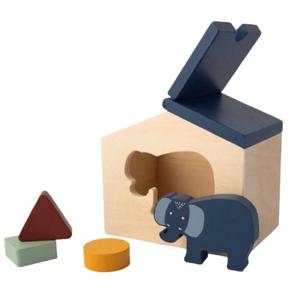 Trixie blokkenhuis Mrs. Elephant 14 cm hout naturel 5-delig