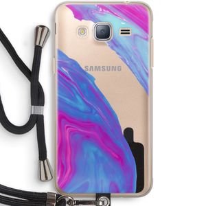 Zweverige regenboog: Samsung Galaxy J3 (2016) Transparant Hoesje met koord