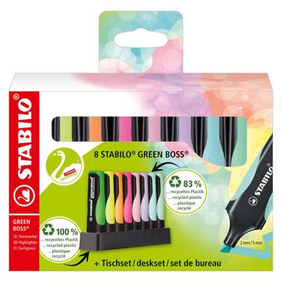 Stabilo green boss deskset, 8st.