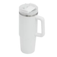 Warmhoudbeker/thermosbeker DELUXE - tumbler - grote koffiebeker - RVS - ivoor wit - 900 ml