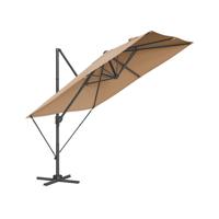 Parasol met zwengel en kruisvoet, Kameel bruin