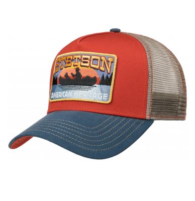 Stetson Canoe Trucker Pet Rood Blauw