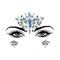 3 PC'S voorhoofd groene Masquerade make-up acryl gezicht sticker stijl: YT-14