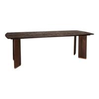 PTMD Liber Brown Mango Wood Diningtable 200cm Gold Leg