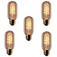 5 stks 40 w edison vintage gloeilamp dimbare t45 antieke spiraal filament e26 e27 amber warm wit voor thuis verlichting armatuur 220-240 v Lightinthebox