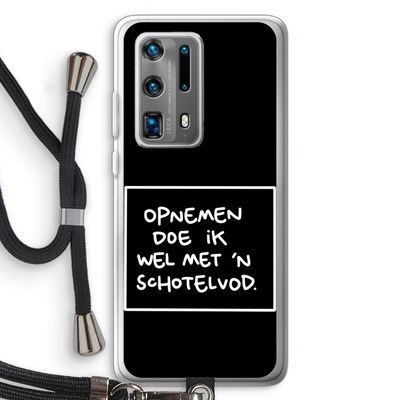 Schotelvod: Huawei P40 Pro Plus Transparant Hoesje met koord