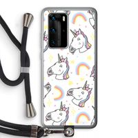 Rainbow Unicorn: Huawei P40 Pro Transparant Hoesje met koord