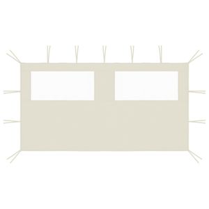 VidaXL Prieelzijwand met ramen 4x2 m crèmekleurig