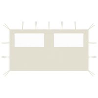 VidaXL Prieelzijwand met ramen 4x2 m crèmekleurig