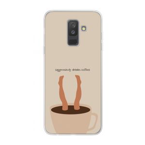 Aggressively drinks coffee: Samsung Galaxy A6 Plus (2018) Transparant Hoesje