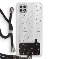 Hipster stripes: Samsung Galaxy A22 4G Transparant Hoesje met koord