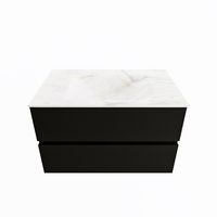 MONDIAZ VICA-DLUX 80cm badmeubel onderkast Urban 2 lades. Inbouw wastafel CLOUD midden 1 kraangat, kleur Ostra.