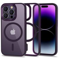 iPhone 14 Pro Tech-Protect Magmat Cover - MagSafe-compatibel - Diep Paars / Doorzichtig - thumbnail