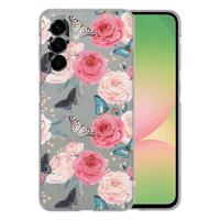 TPU Hoesje Samsung Galaxy A56 - Butterfly Roses Backcover TPU Hoesje Samsung Galaxy A56 - Butterfly Roses Backcover