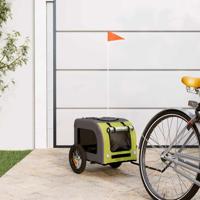 Hondenfietstrailer oxford stof en ijzer groen en grijs Hondenfietstrailer oxford stof en ijzer groen en grijs