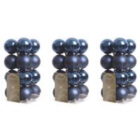 Decoris kleine kerstballen - 48x st - donkerblauw - 4 cm - kunststof - onbreekbare kerstballen