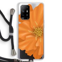 Orange Ellila flower: Oppo A94 5G Transparant Hoesje met koord