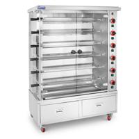 Kippengrill gas - 6 spiesen - met verlichting, wielen & 2 lades - Royal Catering Kippengrill gas - 6 spiesen - met verlichting, wielen & 2 lades - Royal Catering