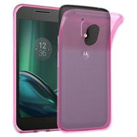 Cadorabo Hoesje geschikt voor Motorola MOTO G4 PLAY in TRANSPARANT ROZE - Beschermhoes Cover gemaakt van TPU Silicone