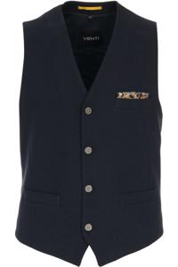 Venti Modern Fit Vest Marine, Effen