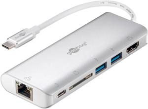 Goobay 76788 laptop dock & poortreplicator USB Type-C Zilver