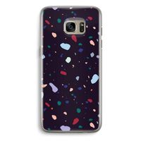 Dark Rounded Terrazzo: Samsung Galaxy S7 Edge Transparant Hoesje