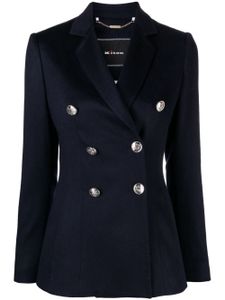 Kiton blazer croisé à effet brossé - Bleu