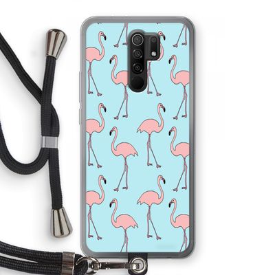Anything Flamingoes: Xiaomi Redmi 9 Transparant Hoesje met koord
