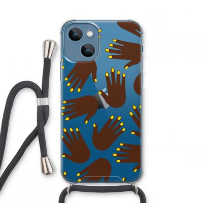 Hands dark: iPhone 13 mini Transparant Hoesje met koord