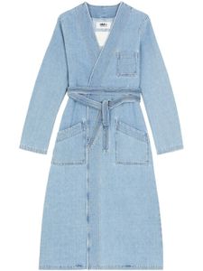 MM6 Maison Margiela trench à design sans col - Bleu