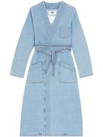 MM6 Maison Margiela trench à design sans col - Bleu