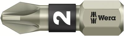 Wera 3855/1 TS Bits Pozidriv, RVS, PZ 2 x 25 mm - 1 stuk(s) - 05071021001