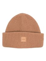 A.P.C. bonnet Michelle à patch logo - Marron