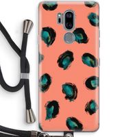 Pink Cheetah: LG G7 Thinq Transparant Hoesje met koord