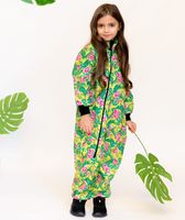 Waterproof Softshell Overall Comfy Tropical Flowers Bodysuit - thumbnail