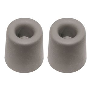 Deurbuffer - 2x - deurstopper - grijs - rubber - 35 x 30 mm - schroefbevestiging