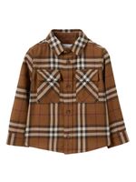 Burberry Kids chemise en coton à carreaux - Marron