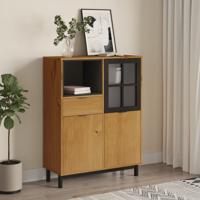 Hoge kast met glazen deur FLAM 92x40x122,5 cm grenenhout
