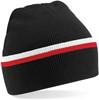 Beechfield CB471 Teamwear Beanie - Black/Classic Red/White - One Size