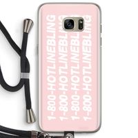 Hotline bling pink: Samsung Galaxy S7 Edge Transparant Hoesje met koord