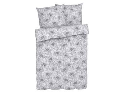 LIVARNO home Dekbedovertrek 240 x 220 cm (Wit/grijs)