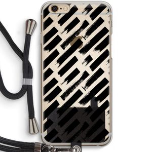 Zwarte vegen: iPhone 6 / 6S Transparant Hoesje met koord