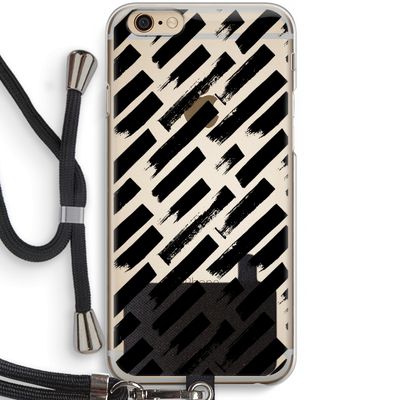 Zwarte vegen: iPhone 6 / 6S Transparant Hoesje met koord