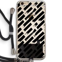 Zwarte vegen: iPhone 6 / 6S Transparant Hoesje met koord